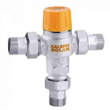 Misturadora termostática 3/4'' anti-queimadura com válvula de retenção e filtro solar, Caleffi 252713