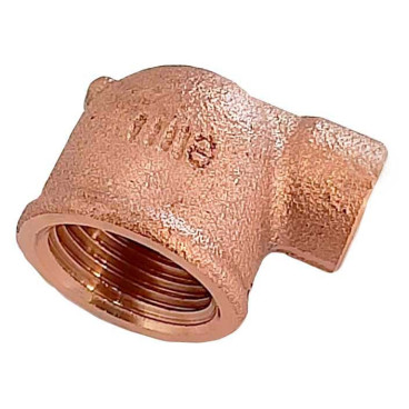 Joelho fêmea de bronze para soldar 10 mm x 1/2''