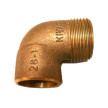 Joelho macho de bronze para soldar 12 mm x 1/2''