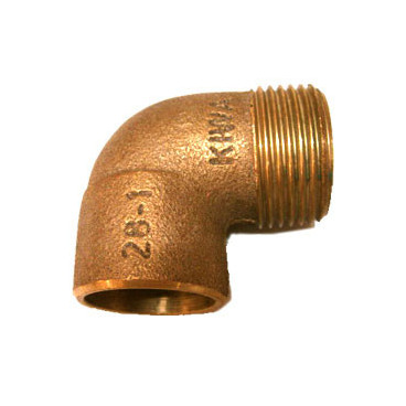 Joelho macho de bronze para soldar 12 mm x 1/2''