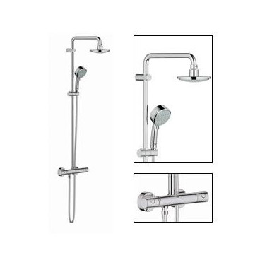 Sistema de duche com misturadora termostática e chuveiro de 160 mm Tempesta System, Grohe 27922000