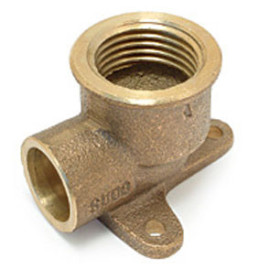 Joelho fêmea com pater de bronze para soldar 18 mm x 1/2''