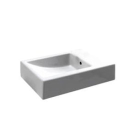 Lavatório CUBIC 50 com furo de pousar ou mural branco, Sanitana S10066235900000