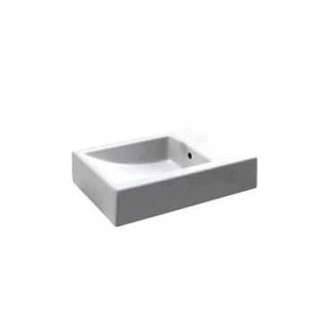 Lavatório CUBIC 50 com furo de pousar ou mural branco, Sanitana S10066235900000