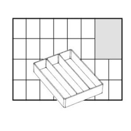 Inserts 23 x 80 x 110 mm com 3 divisórias A73 para Carry Lite 55, Raaco 115742