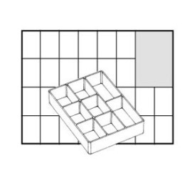 Inserts 23 x 80 x 110 mm com 8 divisórias A78 para Carry Lite 55, 115766 Raaco