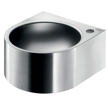 Lavatório FACIL inox satinado sem furo ladrão, com furo Ø 35 mm à direita, Delabie 121800