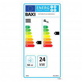 Caldeira mural baixo NOx a gás VICTORIA PLUS 24/24 ECOx GN exaustão natural, Baxi 7734221