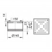 Conjunto grelha 15 x 15 cm inox fxKEN15 500229 Dallmer