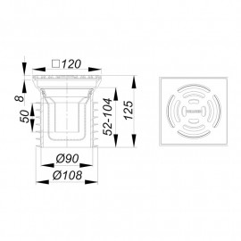 Sifão de inserção pronto K DN100 mm, Dallmer 700360