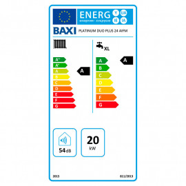 Caldeira mural de condensação a gás PLATINUM DUO PLUS 24 AIFM GN 17.200/20.640, Baxi 14H282102