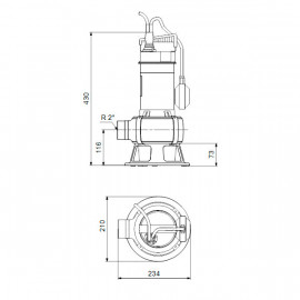 Bomba efluentes AP 35B.50.06.A1 (230 V), Grundfos 96004562