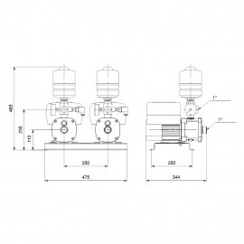 Grupo CMBE TWIN 3-62 (1x230V) , Grundfos 99219420