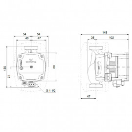 Circulador Alpha 1L 25-40 130 mm 1''1/2, Grundfos 99160578