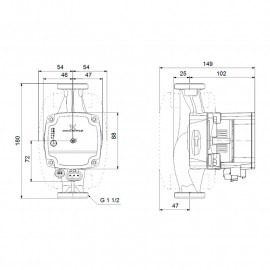 Circulador Alpha 1L 25-40 180 mm 1''1/2 , Grundfos 99160579