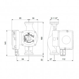 Circulador UPS2 25-80 180 mm 1''1/2, Grundfos 98707853