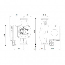 Circulador UPS2 32-80 180 mm 2'', Grundfos 98707855