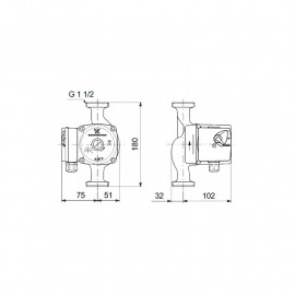 Circulador UPS 25-40N (180 mm), Grundfos 96913060