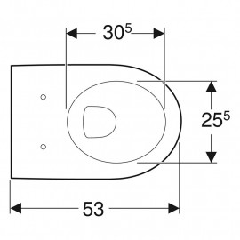 Sanita suspensa iCon, forma fechada T»53cm, branco, Geberit 204000000