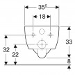 Sanita suspensa de fundo profundo iCon, forma fechada T»53cm, branco, Geberit 204000000