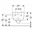 Sanita suspensa de fundo profundo iCon, forma fechada, Rimfree T»53cm, branco, Geberit 204060000