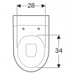 Sanita ao chão de fundo profundo iCon, alinhada à parede, forma fechada, Rimfree T»56cm, branco, Geberit 214020000