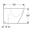 Sanita ao chão de fundo profundo iCon, alinhada à parede, forma fechada, Rimfree T»56cm, branco, Geberit 214020000