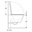 Conjunto de sanita suspensa de fundo profundo Smyle Square, forma fechada, Rimfree, com tampo de sanita, tampa sobreposta branco