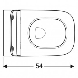 Sanita suspensa Smyle Square, forma fechada, Rimfree, com tampo de sanita, forma de sanduíche branco, Geberit 500.685.01.1