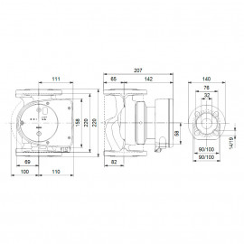 Circulador Magna1 32-60 F 180 PN10, monofásico, Grundfos 99221269