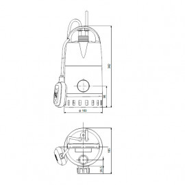 Bomba drenagem Unilift CC9 A1 com interruptor nível, 230 V, Grundfos 96280970