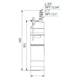 Bomba submersível poço SBA3-45M, Grundfos 92713100