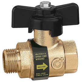 Válvula esfera e retenção 1/2'' macho-fêmea Ballstop, Caleffi 332400