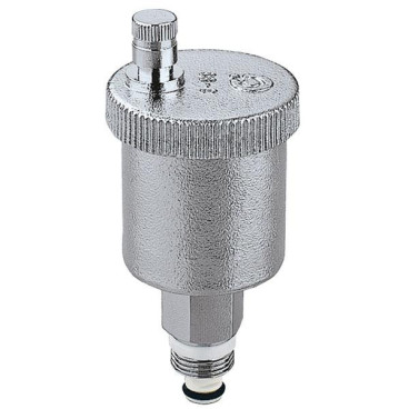 Purgador de ar automático Minical com torneira de interceção automática, cromado 1/2'' macho, Caleffi 502141