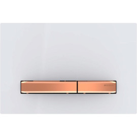 Placa de comando Sigma50 dupla descarga, cor de metal ouro rosa, branco, Geberit 115.670.11.2