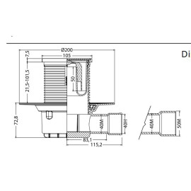 S-430 Sifão duche Clássico inox 40 mm, Jimten 12927