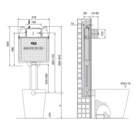 Autoclismo interior OLI74 Plus pneumático, OLI CB11000884203