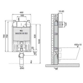 Autoclismo interior OLI74 Plus pneumático Simflex, OLI CR11000884228