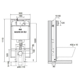 Autoclismo interior OLI74 mecânico S90 Sanitarblock OLIpure, OLI CR11000880784