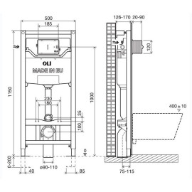 Autoclismo interior OLI120 Plus mecânico Sanitarblock, OLI CR14000885052