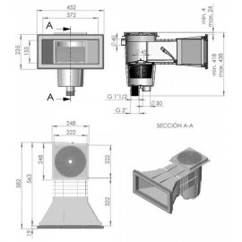 Skimmer para liner com boca ampliada e tampa quadrada, Astralpool 01464