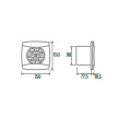 Extrator U-Confort UC-10 HYGRO prata, saída 100 mm, 110 m3/h, com detetor de humidade e temporizador, CATA 01201200