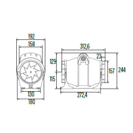 Extrator DUCT IN LINE 160/560, saída 160 mm, CATA 00705000