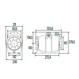 Extrator DUCT IN-LINE 200/910, saída 200 mm, CATA 00706000