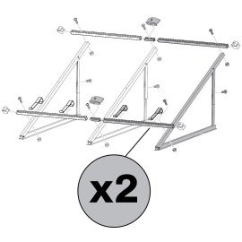 FH3-2T Estrutura de alumínio de suporte para 3 coletores horizontais FKT-2W, Vulcano 7717500166