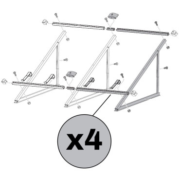 FH5-2T Estrutura de alumínio de suporte para 5 coletores horizontais FKT-2W, Vulcano 7717500168