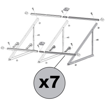 FH8-2T Estrutura de alumínio de suporte para 8 coletores horizontais FKT-2W, Vulcano 7717500171