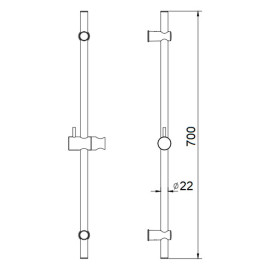 Rampa para chuveiro, redonda, minimalista, 70 cm, preto mate