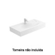 Lavatório SLEEK 90, Solid Surface, mural, com furo para torneira, sem furo de nível, sem toalheiro, branco, Sanitana S20202911