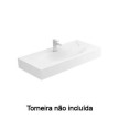 Lavatório SLEEK 100, Solid Surface, mural, com furo para torneira, sem furo de nível, sem toalheiro, branco, Sanitana S2020301